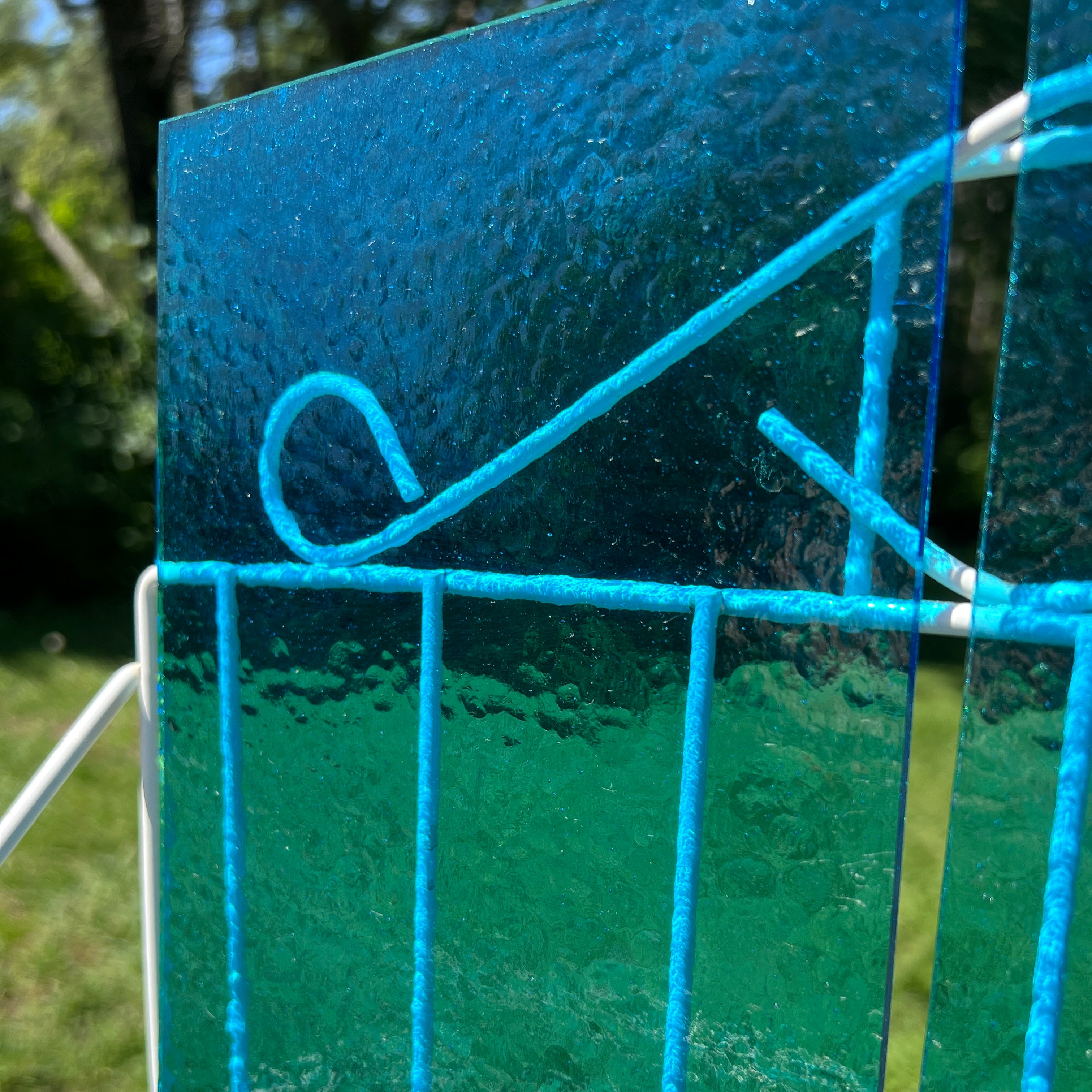 Tahitian Blue Stained Glass - 2 Sheets (6"x8")